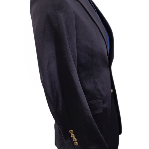 Tom James 100% Wool Midnight Blue Blazer 38R Gold Color Button - Picture 9 of 14